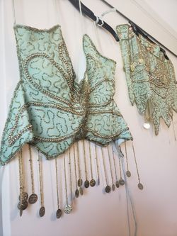 2 pc Beaded Caribbean Outfit great for Carnival Festivals