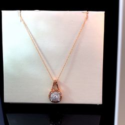 14k Rose Gold Chain With Pendant 