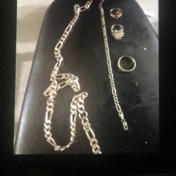 """ Necklace bracelet 2 Womens Rings And A Mans Band 14k Make Offer U See The Weight"@@