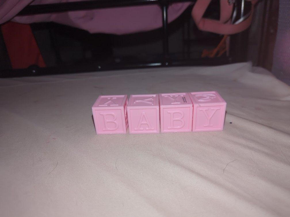 Baby Shower Gift Pink Baby Blocks