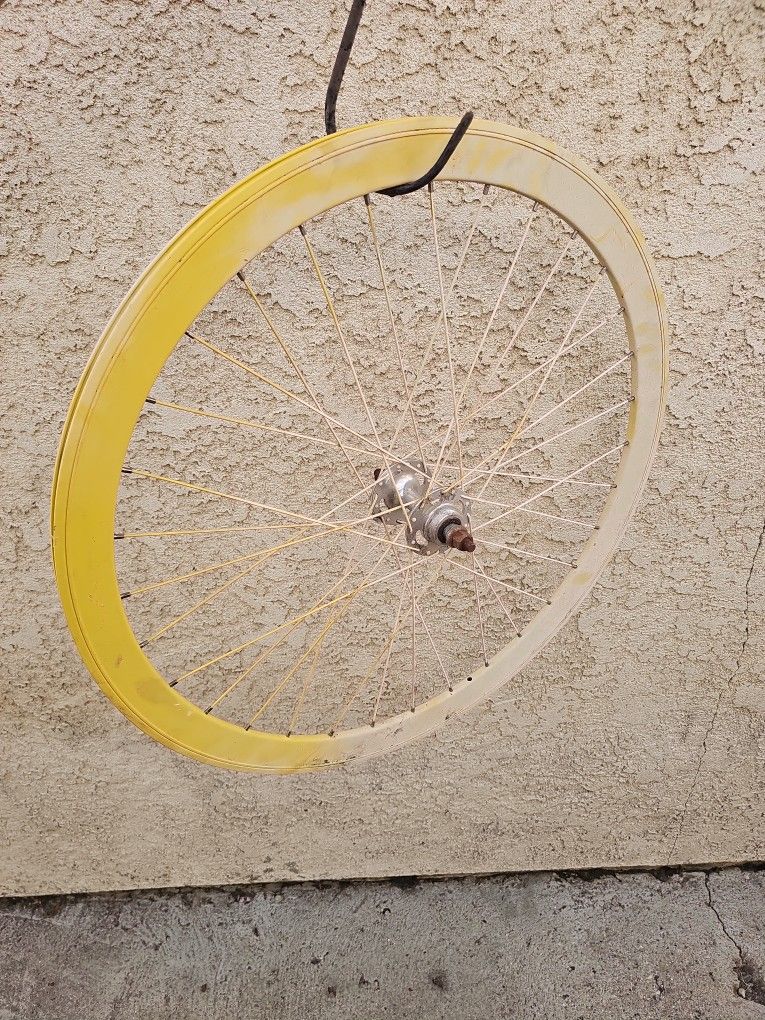 Yellow 700c Rear Single Speed Fixed Gear Bike Wheel Rim
