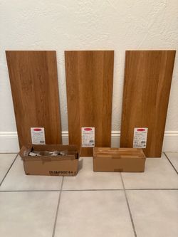 3 wood shelf’s with mounts for wall