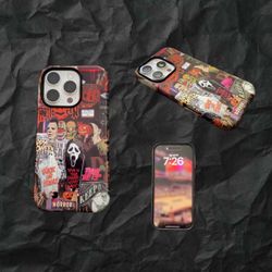 Halloween horror collage iPhone 16 pro case - hard shell case