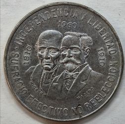 Mexico 1960 Independencia y Libertad Ley .900 UNC GEM