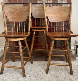 Oak Swivel Bar Stools