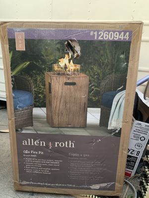 Allen Roth Gas Fire Pit Brand New Open Box Model 1260944 For