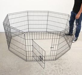 (NEW) $39 Dog Playpen 8-Panel, Each Panel 24” Tall X 24” Wide Pet Exercise Fence Crate Kennel Gate