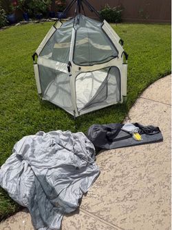 POP 'N GO PLAYPEN - Indoor & Outdoor Baby Playpen for Babies and Toddlers - Baby Beach Tent, Foldable, Portable W/Canopy, Travel Bag, & Mosquito Net