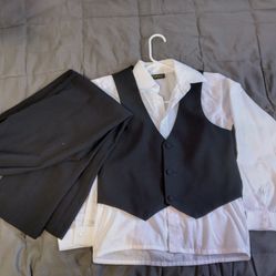 Boys-Black Pants And Vest.