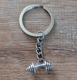 Barbell keychain