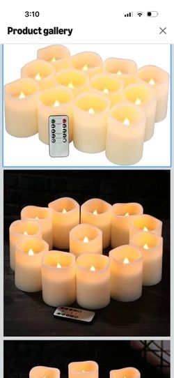 Flameless Candles Battery Operated Candles Set of 12(D:3" X H:4") Pillar Real Wax Led Candles with 10-Key Remote and Cycling 24 Hours