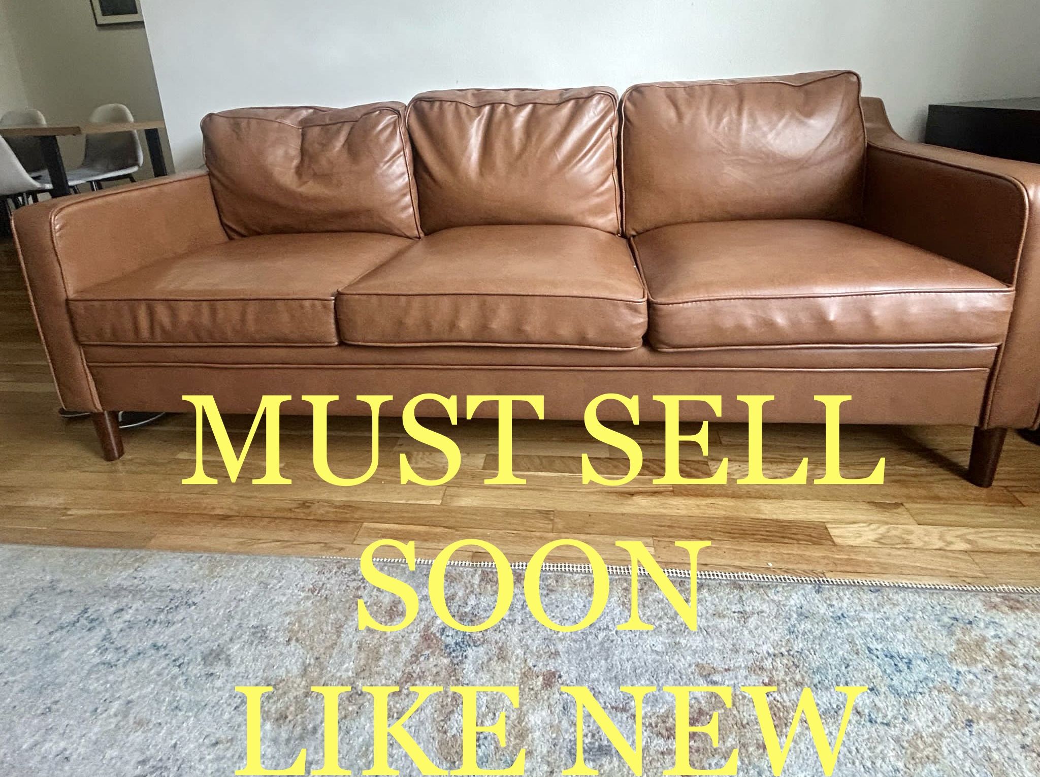 80” Vegan Leather Sofa