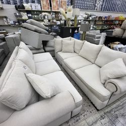Light Fabric Sectional Couch
