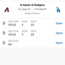 D-Backs @ Dodger March 27 