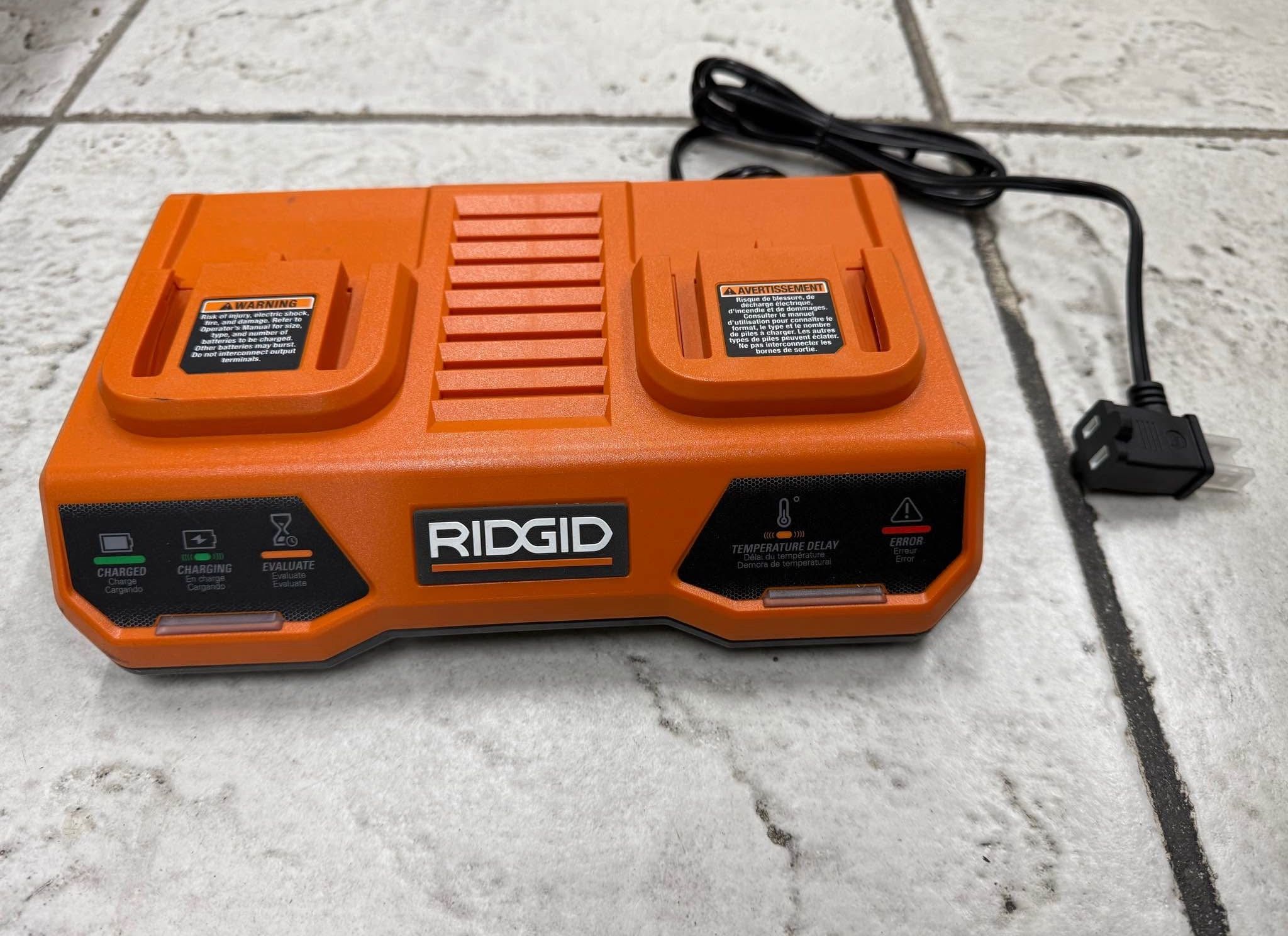 RIDGID — 18V Dual Port Simultaneous Charger