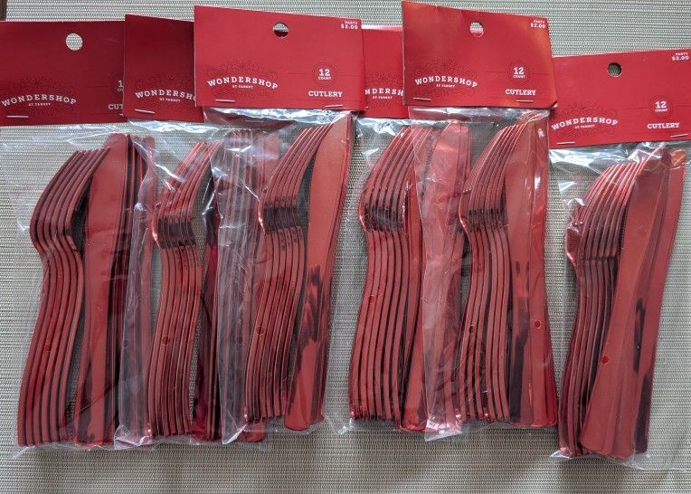 Red Plastic Cutlery