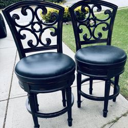 Set of Two Barstools - Swivel  Black EC