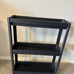 3-Tier Slim Rolling Utility Cart – Black