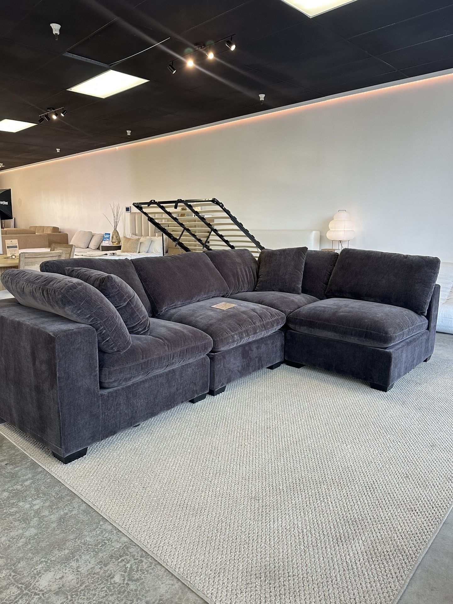 Modular Brown Cloud Modular Sofa Chaise Sectional — WAREHOUSE BOUTIQUE SALE
