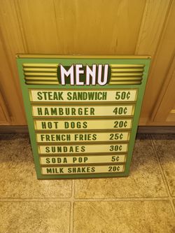 Metal Menu Sign