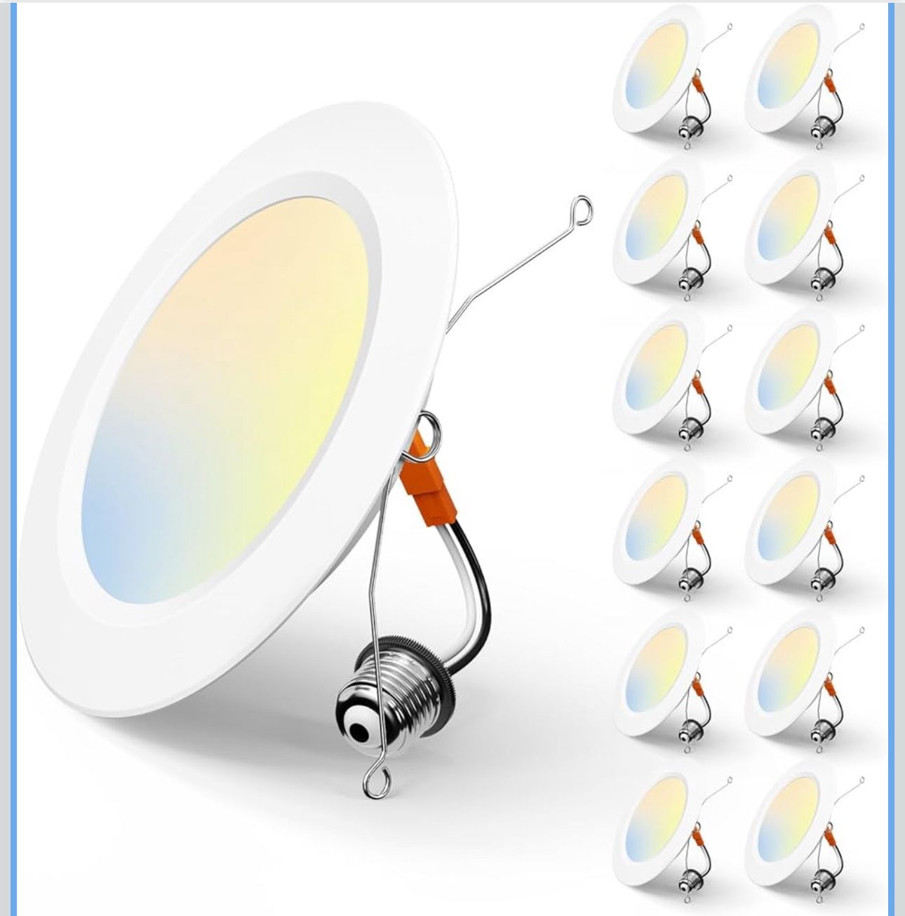 Amico 5/6 Inch 5CCT LED Recessed Lighting 12 Pack