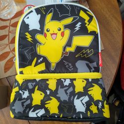 Thermos Pokemon Pikachu Zippered Lunch Bag, Top Carry Handle 2 Compartments, NWT