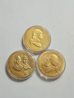 3 - Gold Toned Proof Coins from the 1970's