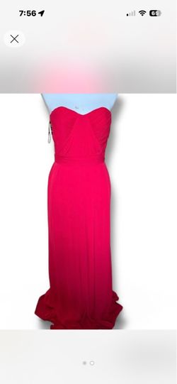 NWOT Badgley Mischka Firecracker Red Chiffon Gown Size 2