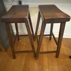 Reduced ! Coaster Fine Furniture Wood Barstools 30””   Wood brown color. (Price for 2 stools). Firm