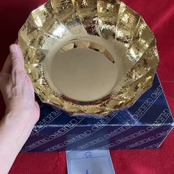 NEW CALEGARO SILVER PLATE BOWL GOLD TONE 10"x3.25" - Made In ITALY - ‼️ See PIctures For Details ‼️ Have Tarnish On The Bottom Due To Aged ‼️