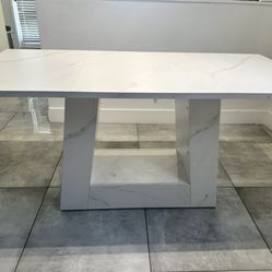 Faux Marble Dining Table 63"