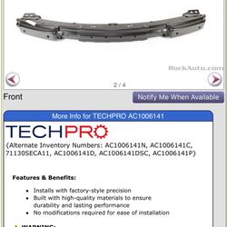 Front Bumper Support Bar/ Crash Beam