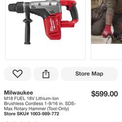 M18 FUEL 1-9/16” SDS Max Rotary Hammer 
