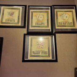   Framed Poker Prints. (6)
