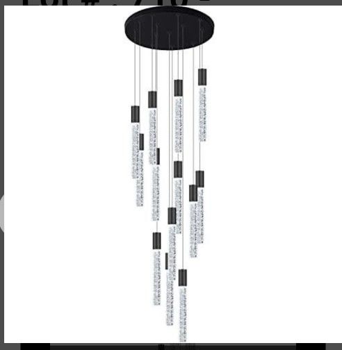 HAIXIANG Sloping Ceiling Chandelier Modern Crysta

