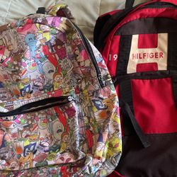 Two backpacks Rick and Morty and Tommy Hilfiger backpacks