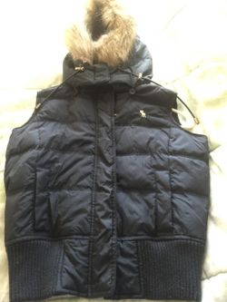 A&F Abercrombie & Fitch Vest, navy, small