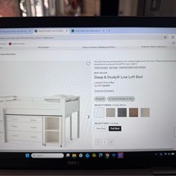 Pottery Barn Teen low loft with dresser and desk