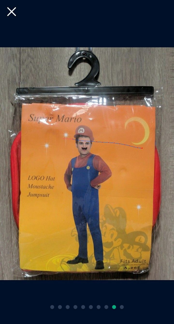 Super Mario Brothers Halloween Costume SM Be Adult Size Large