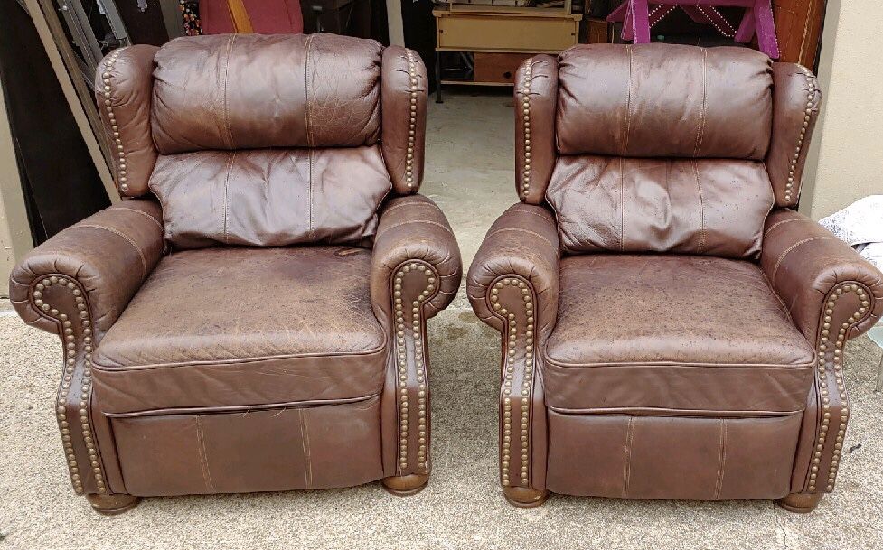 2 Chairs - leather