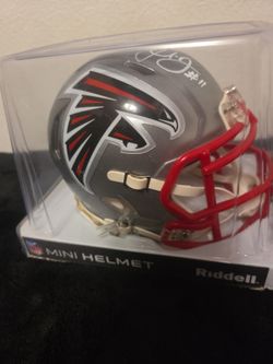 Football Julio jones mini autographed helmet