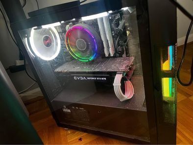 Gaming PC W/ Monitors Keyboard And Mouse