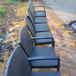 6 Wickers Weave Chairs