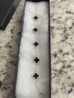 925 Silver Four Leaf Clover Bracelet 