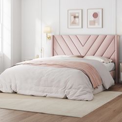 Pink queen size bed frame/cute bed frame / pink bed frame / pink velvet bed frame / girls bed frame 