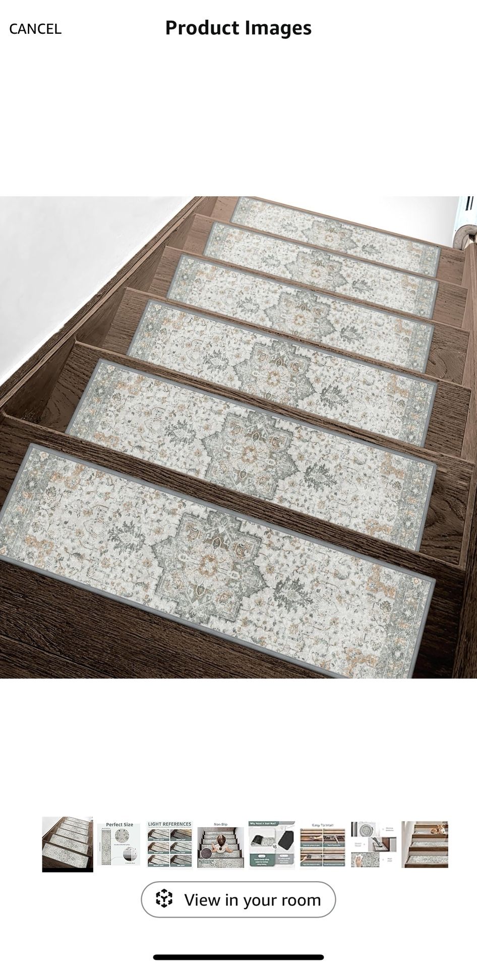Carpet Stair Treads Non Slip 15pcs, 8”x30”