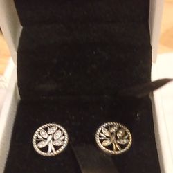 Pandora Authentic Brand New Sterling Silver Tree Of Life Stud Earrings With Pouch 