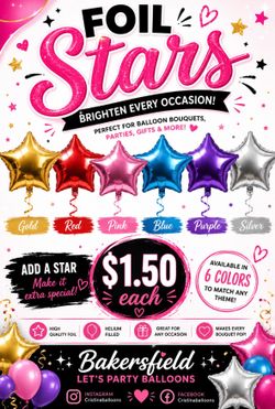 Foil stars $1.50 each