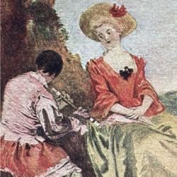 A PASTORAL French Jean-Antoine Watteau Fine Art Print 1900’s Vintage Original Antique London England Printed Collectible France ARTIST PAINTER