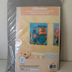 Herrschners Beaded Banner Kit Carnival Express Engine #9
